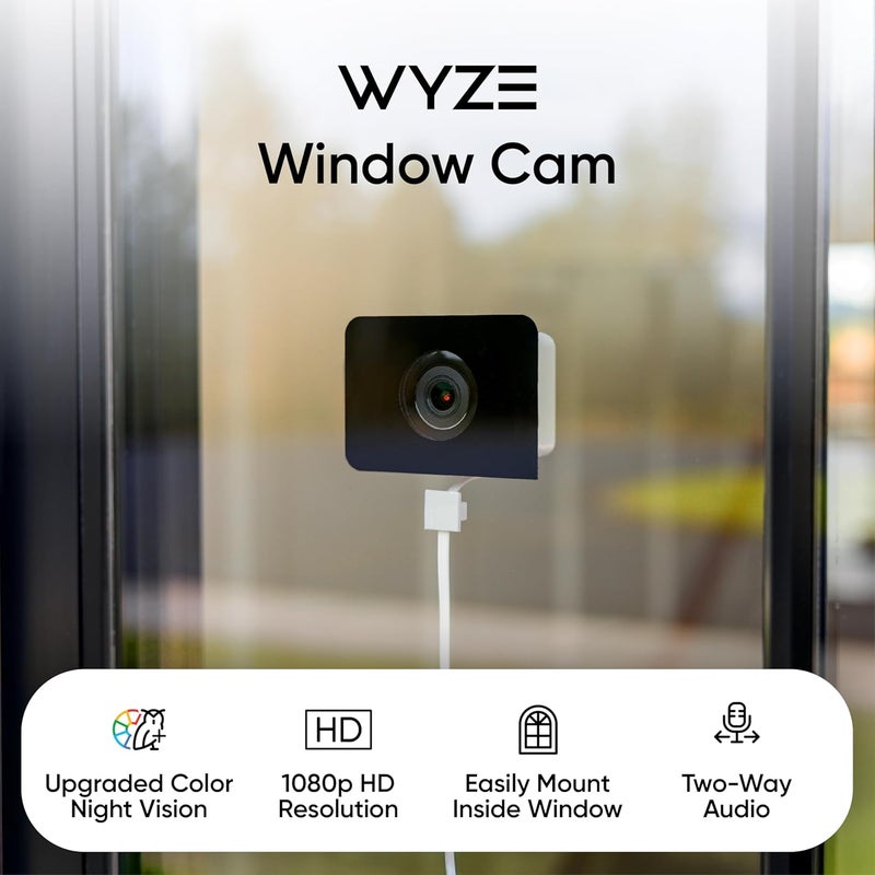 WYZE كاميرا نافذة، كاميرا أمان داخلية عالية الدقة مع واي فاي، رؤية ليلية ملونة مطورة، مضادة للتوهج، كشف حركة مدعوم بالذكاء الاصطناعي، إعداد سهل وسريع، تسجيل على مدار 24/7، تعمل مع أليكسا وجوجل - Image 2